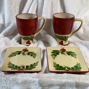 SLAH Gail Pittman Christmas plates and mugs